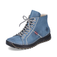 Load image into Gallery viewer, Rieker Ladies Blue Lace-Up Boot with Zip: 71510-14
