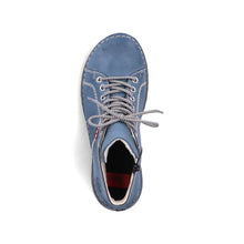 Load image into Gallery viewer, Rieker Ladies Blue Lace-Up Boot with Zip: 71510-14
