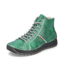 Load image into Gallery viewer, Rieker Ladies Green Lace-Up Boot with Zip: 71510-52
