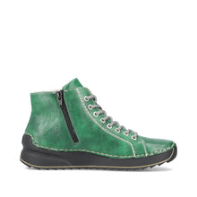 Load image into Gallery viewer, Rieker Ladies Green Lace-Up Boot with Zip: 71510-52
