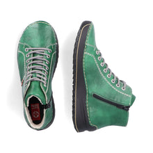 Load image into Gallery viewer, Rieker Ladies Green Lace-Up Boot with Zip: 71510-52
