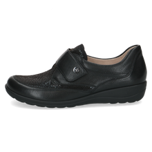 Load image into Gallery viewer, Caprice Ladies Black Flat Velcro Shoe: 24655-44

