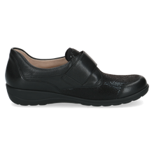 Load image into Gallery viewer, Caprice Ladies Black Flat Velcro Shoe: 24655-44
