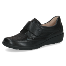 Load image into Gallery viewer, Caprice Ladies Black Flat Velcro Shoe: 24655-44
