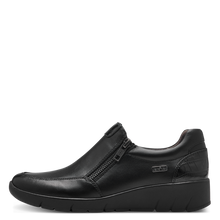 Load image into Gallery viewer, Jana Ladies Black Zip Low Wedge Shoe: 24663-41
