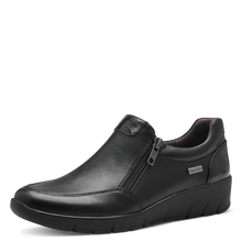 Load image into Gallery viewer, Jana Ladies Black Zip Low Wedge Shoe: 24663-41
