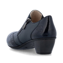 Load image into Gallery viewer, Rieker Ladies Navy Low Block Heel Shoe: 41757-15
