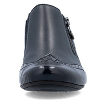 Load image into Gallery viewer, Rieker Ladies Navy Low Block Heel Shoe: 41757-15
