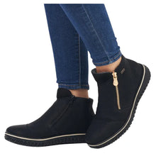 Load image into Gallery viewer, Rieker Ladies Black Flat Ankle Boot: Z4265-00
