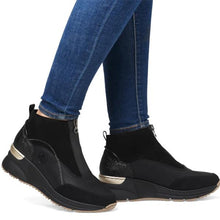 Load image into Gallery viewer, Rieker Ladies Black Wedge Ankle Boot: N6361-00
