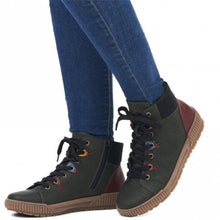 Load image into Gallery viewer, Rieker Ladies Green Lace-Up Boot: N0711-54
