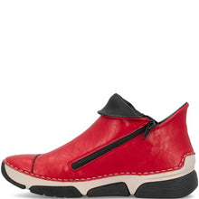 Load image into Gallery viewer, Rieker Ladies Red Flat Ankle Boot; 45983-33
