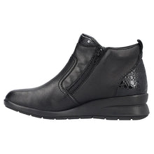 Load image into Gallery viewer, Rieker Ladies Black Ankle Boot With Two Zips: L4861-00
