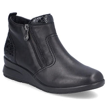 Load image into Gallery viewer, Rieker Ladies Black Ankle Boot With Two Zips: L4861-00
