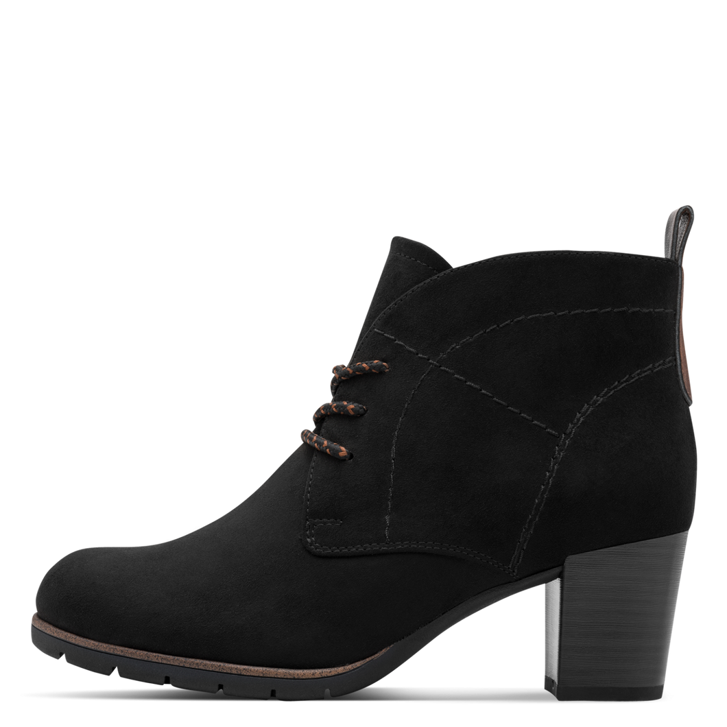 Marco Tozzi Black Lace-Up Ankle Boot: 25107-41
