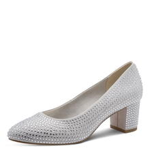 Load image into Gallery viewer, Marco Tozzi Ladies Silver Court Shoe: 22440-45

