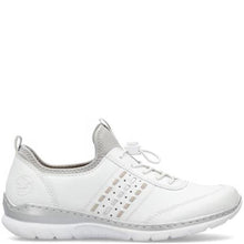 Load image into Gallery viewer, Rieker Ladies White Trainer: L3259-80
