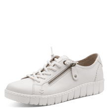 Load image into Gallery viewer, Jana Ladies White Lace-Up Trainer 23704-46
