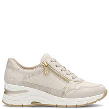 Load image into Gallery viewer, Rieker Ladies Cream Wedge Trainer: N9301-60
