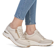 Load image into Gallery viewer, Rieker Ladies Cream Wedge Trainer: N9301-60

