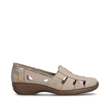 Load image into Gallery viewer, Rieker Ladies Beige Slip On Shoe 41385-63

