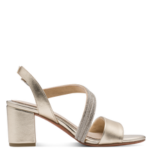 Load image into Gallery viewer, Marco Tozzi Ladies Gold Block Heel Sandal: 88300-46
