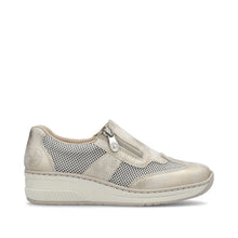 Load image into Gallery viewer, Rieker Ladies Gold Wedge Shoe: 48760-60
