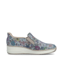 Load image into Gallery viewer, Rieker Ladies Blue Multi Slip-On Shoe: 48761-91
