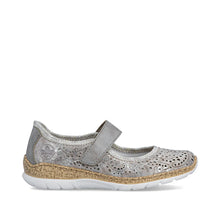 Load image into Gallery viewer, Rieker Ladies Grey Bar Shoe: N4299-90
