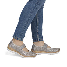 Load image into Gallery viewer, Rieker Ladies Grey Bar Shoe: N4299-90
