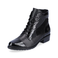 Load image into Gallery viewer, Remonte Black Patent/Leather Lace-Up Boot : D6882-00
