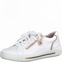 Load image into Gallery viewer, Jana Ladies White Lace-Up Trainer 23660-42
