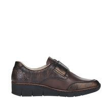 Load image into Gallery viewer, Rieker Ladies Brown Velcro Shoe 53750-25
