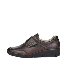 Load image into Gallery viewer, Rieker Ladies Brown Velcro Shoe 53750-25

