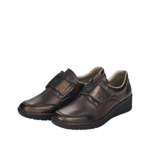 Load image into Gallery viewer, Rieker Ladies Brown Velcro Shoe 53750-25
