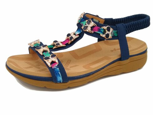 Sponge blue flat sandal