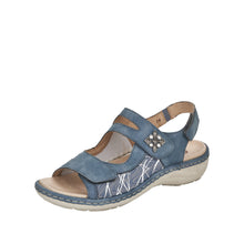 Load image into Gallery viewer, Remonte Ladies Blue Velcro Sandal D7647-16
