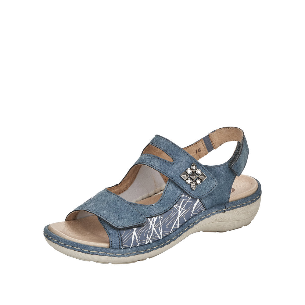 Remonte Ladies Blue Velcro Sandal D7647-16