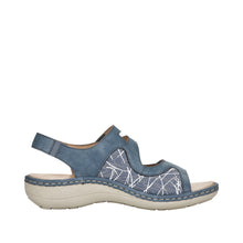 Load image into Gallery viewer, Remonte Ladies Blue Velcro Sandal D7647-16
