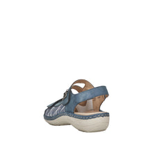 Load image into Gallery viewer, Remonte Ladies Blue Velcro Sandal D7647-16
