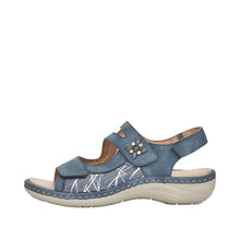 Load image into Gallery viewer, Remonte Ladies Blue Velcro Sandal D7647-16
