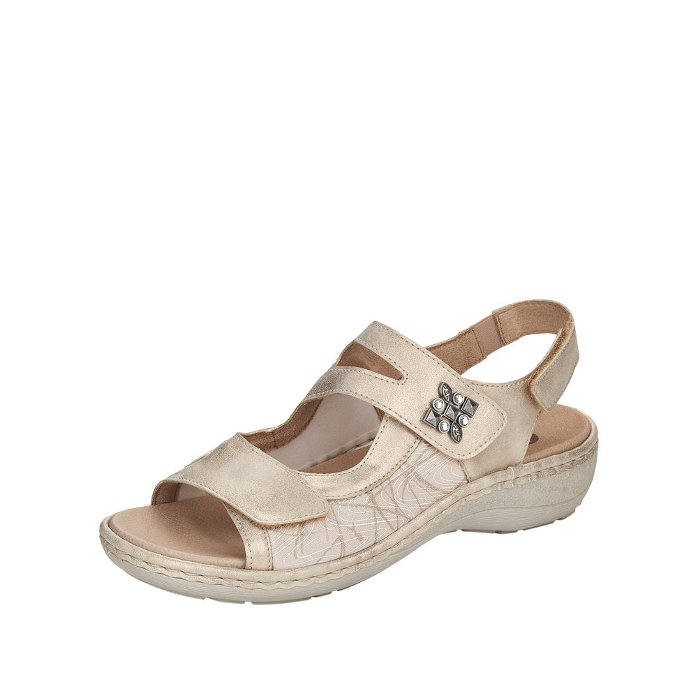 Remonte Ladies Gold Velcro Sandal D7647-94