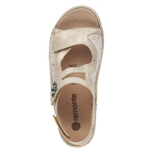 Load image into Gallery viewer, Remonte Ladies Gold Velcro Sandal D7647-94
