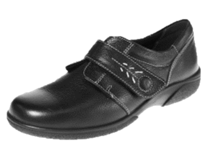 Ladies black velcro shoes clearance