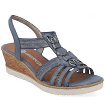 Load image into Gallery viewer, Remonte Ladies Blue Wedge Sandal : R6264-12
