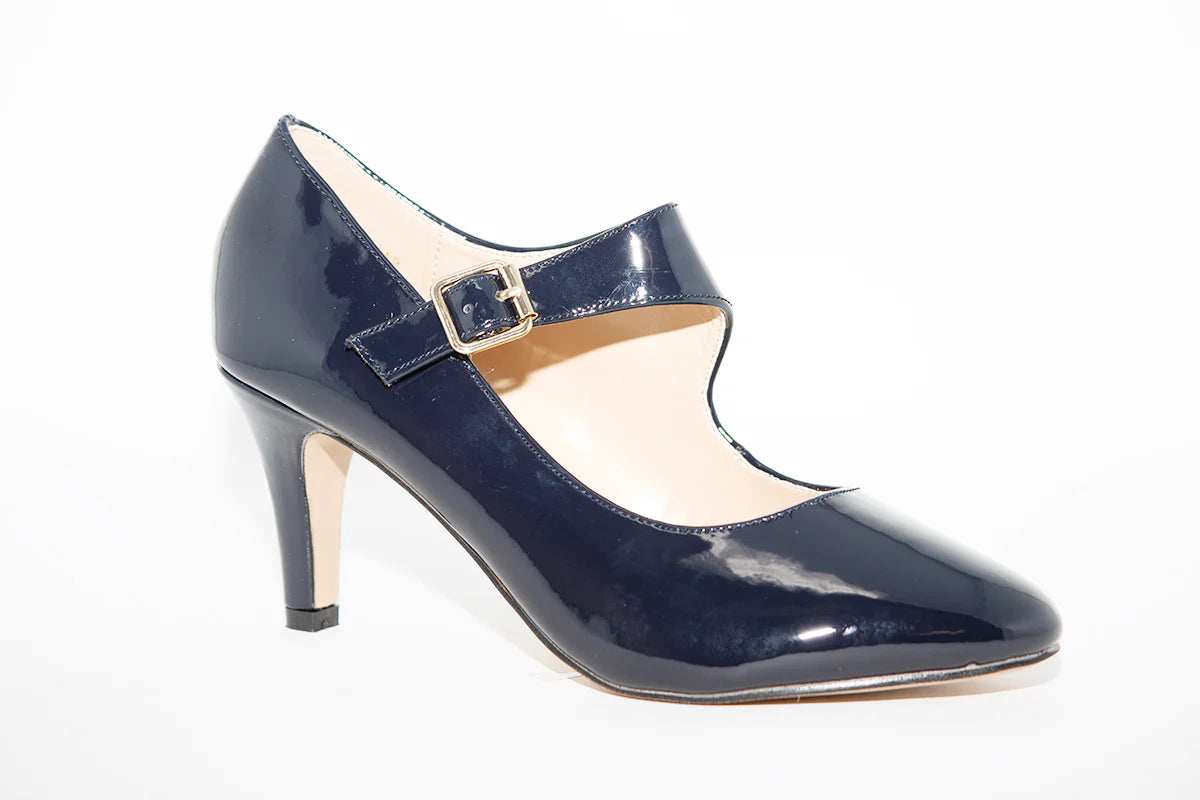 Lotus Navy Patent Bar Heel LAURANA Murray s Shoes