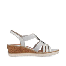 Load image into Gallery viewer, Remonte Ladies Silver Wedge Sandals : R6264-80
