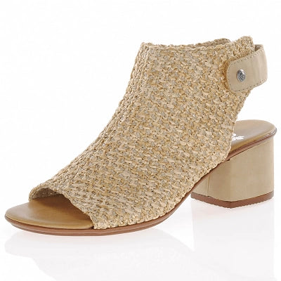 Rieker Ladies Beige Block Heel Sandal : 64670-60